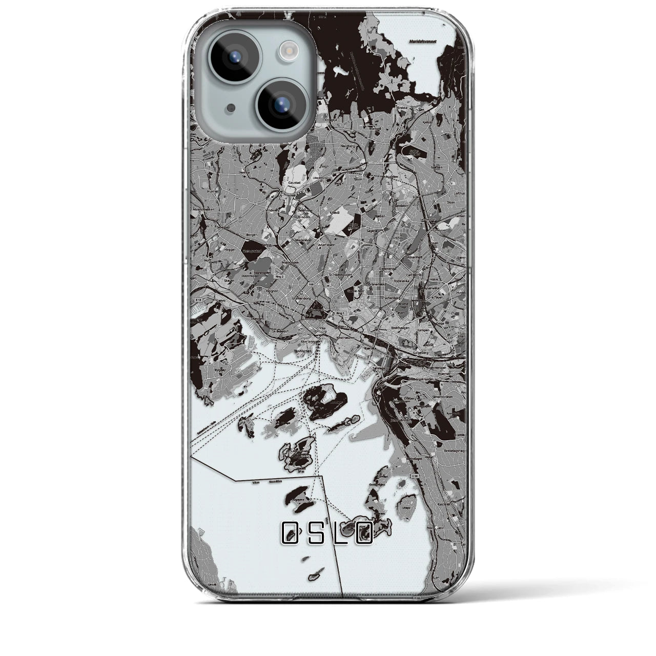 【オスロ（ノルウェー）】地図柄iPhoneケース（クリアタイプ）
