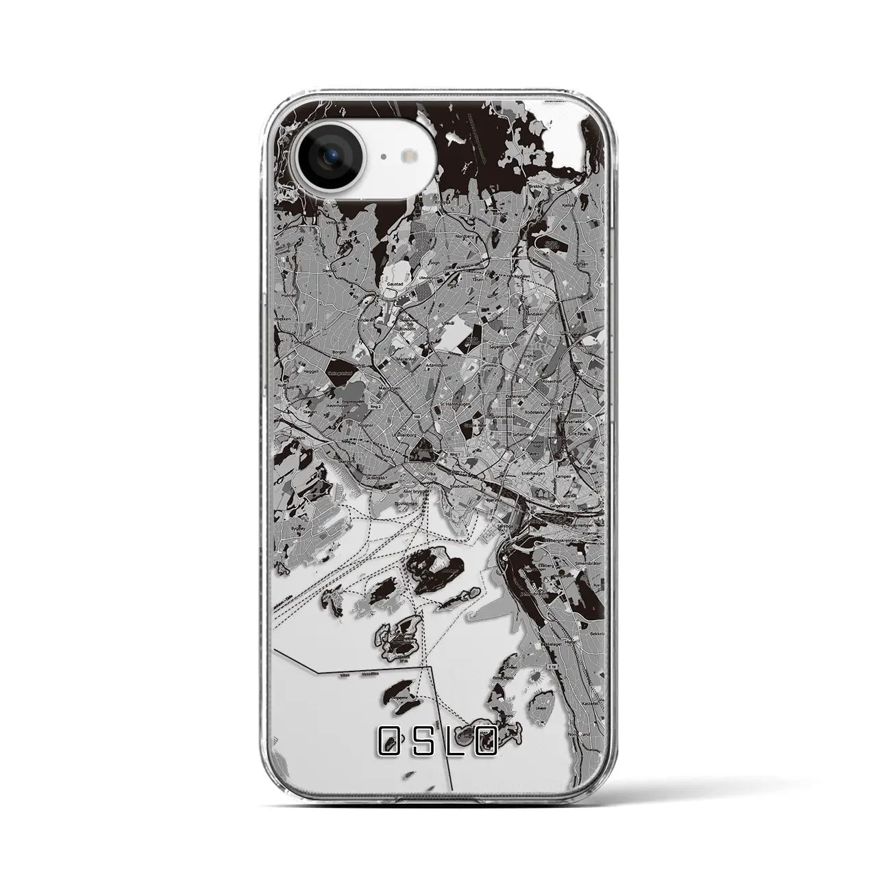 【オスロ（ノルウェー）】地図柄iPhoneケース（クリアタイプ）