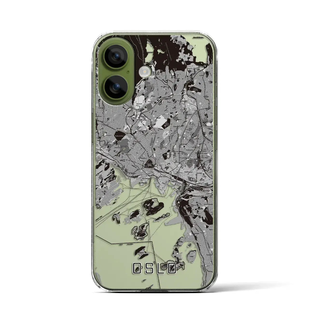 【オスロ（ノルウェー）】地図柄iPhoneケース（クリアタイプ）モノトーン・iPhone 17 Pro Max 用