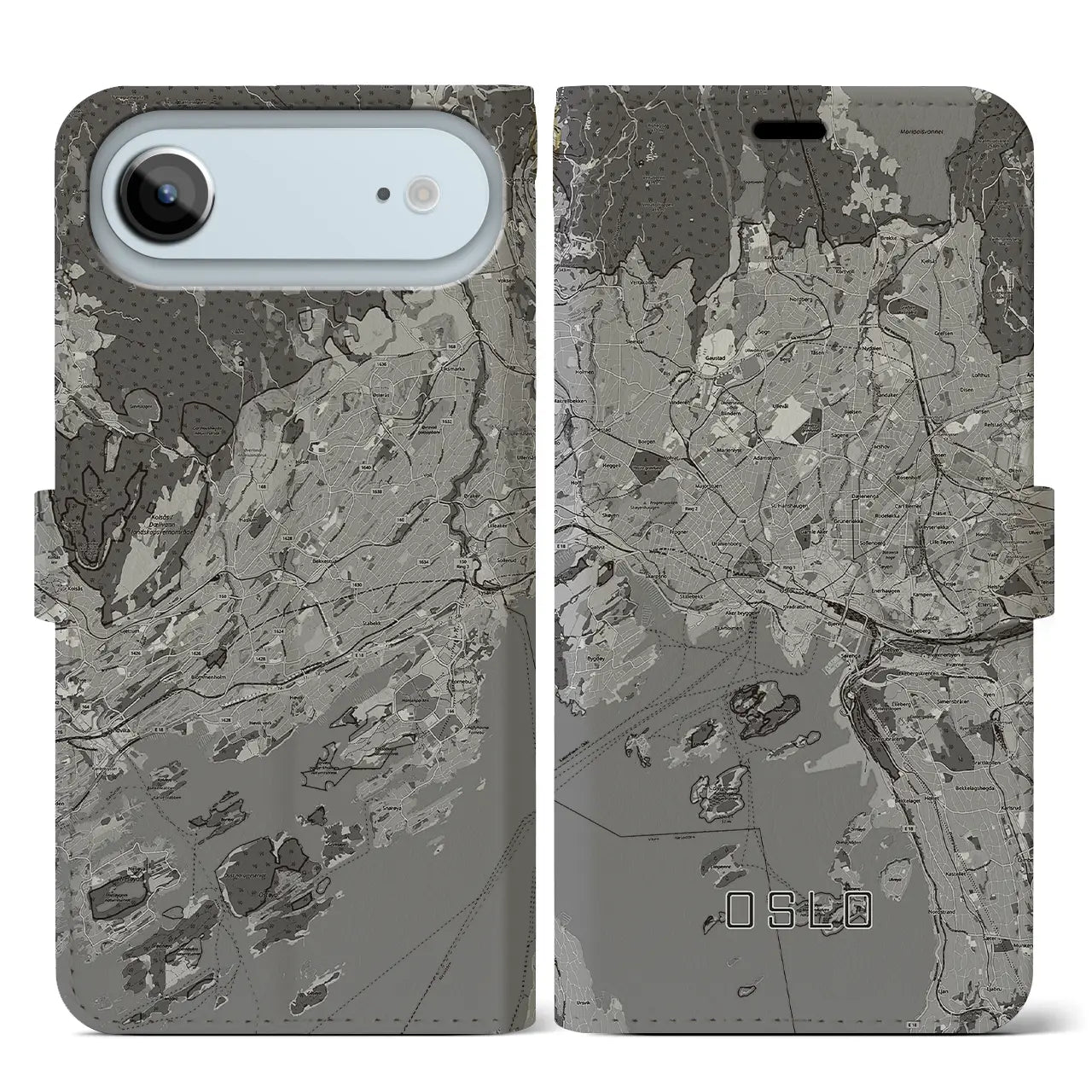 【オスロ（ノルウェー）】地図柄iPhoneケース（手帳タイプ）