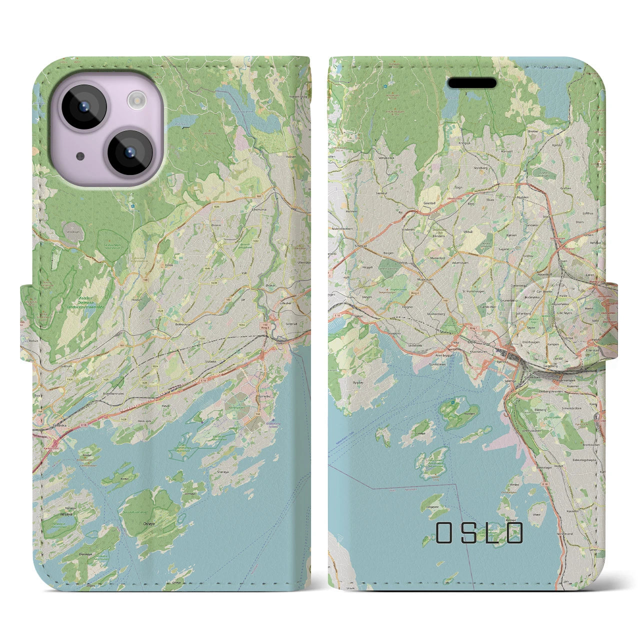 【オスロ（ノルウェー）】地図柄iPhoneケース（手帳タイプ）