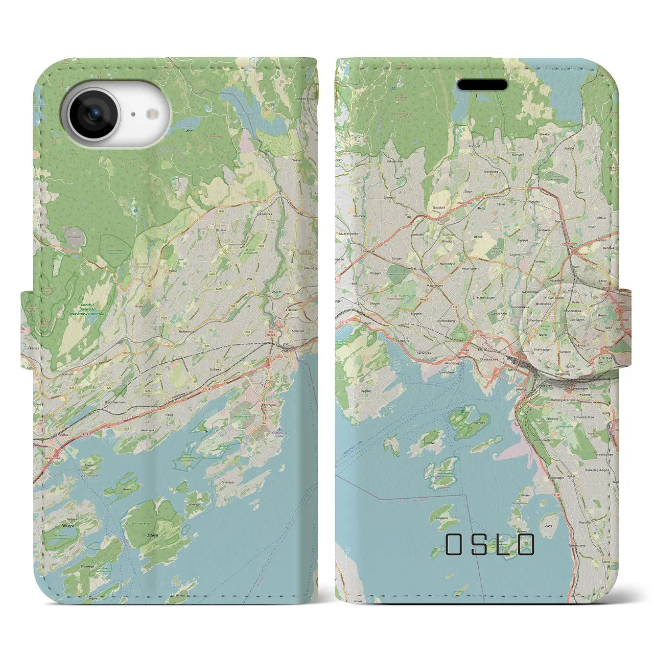 【オスロ（ノルウェー）】地図柄iPhoneケース（手帳タイプ）