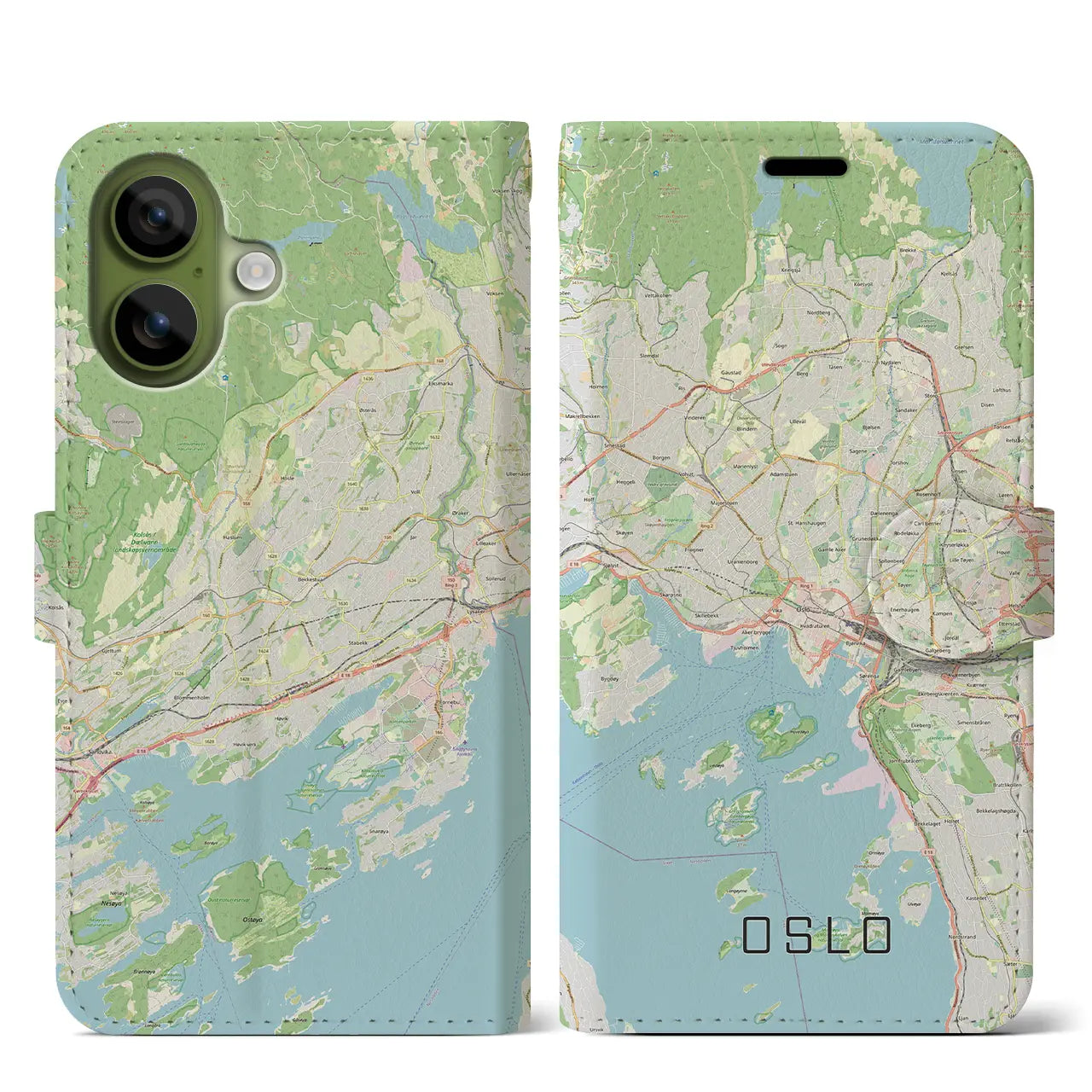 【オスロ（ノルウェー）】地図柄iPhoneケース（手帳タイプ）
