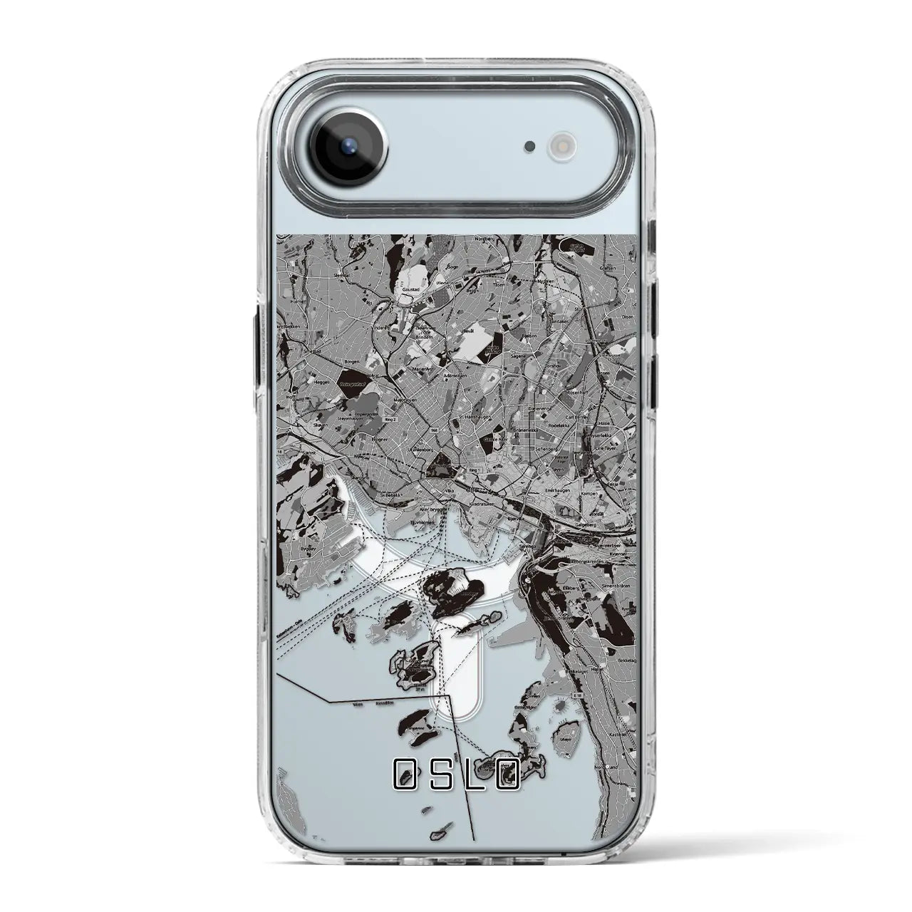 【オスロ（ノルウェー）】地図柄iPhoneケース（MagSafeタイプ）