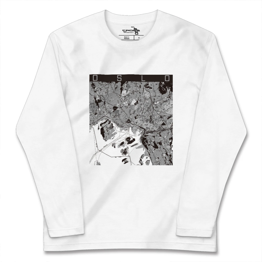 【オスロ（ノルウェー）】地図柄ロングスリーブTシャツ