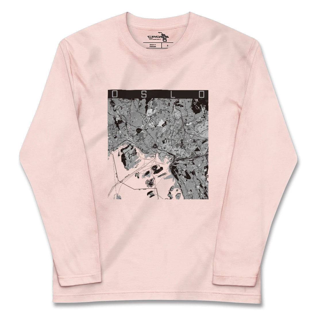 【オスロ（ノルウェー）】地図柄ロングスリーブTシャツ