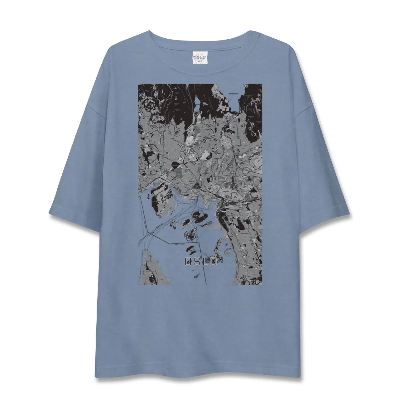 【オスロ（ノルウェー）】地図柄ビッグシルエットTシャツ