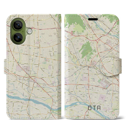 【太田（群馬県）】地図柄iPhoneケース（手帳タイプ）