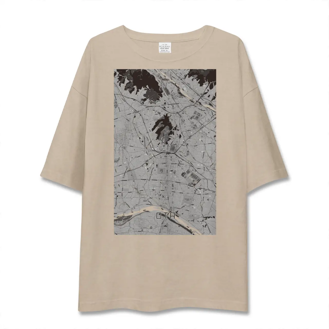 【太田（群馬県）】地図柄ビッグシルエットTシャツ
