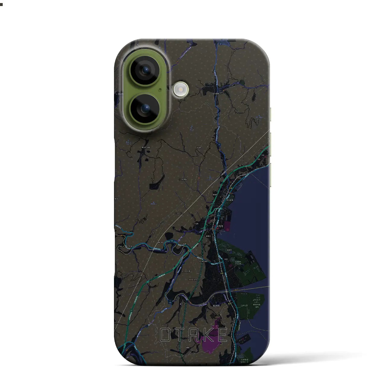 【大竹（広島県）】地図柄iPhoneケース（バックカバータイプ）