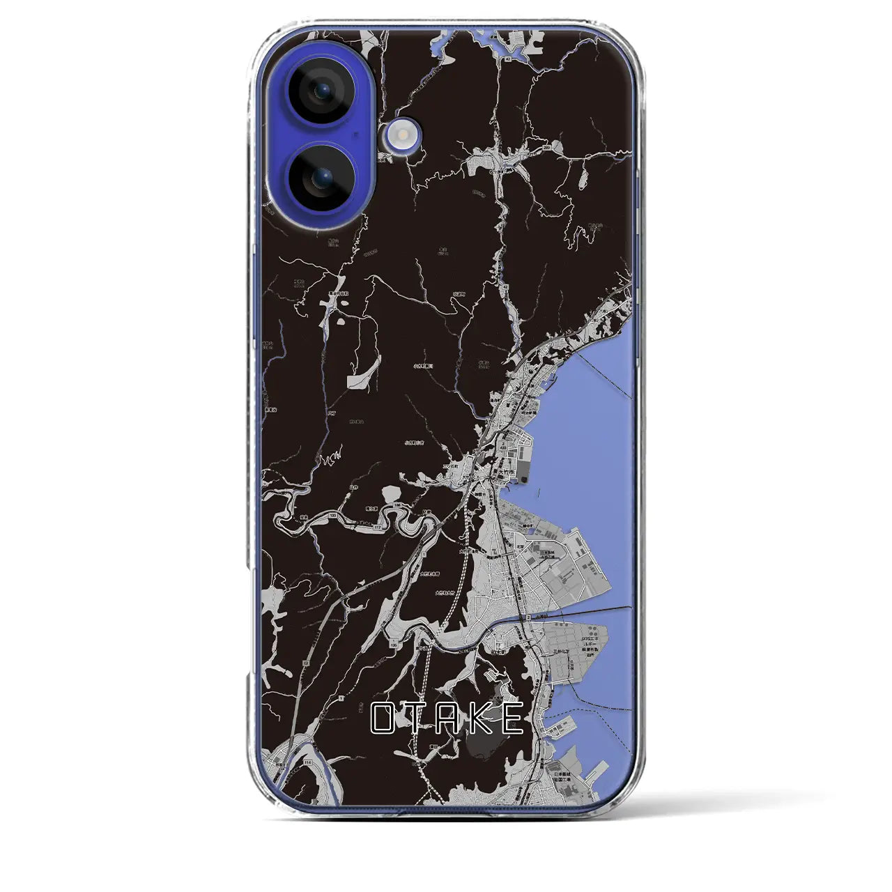 【大竹（広島県）】地図柄iPhoneケース（クリアタイプ）モノトーン・iPhone 16 Pro Max 用