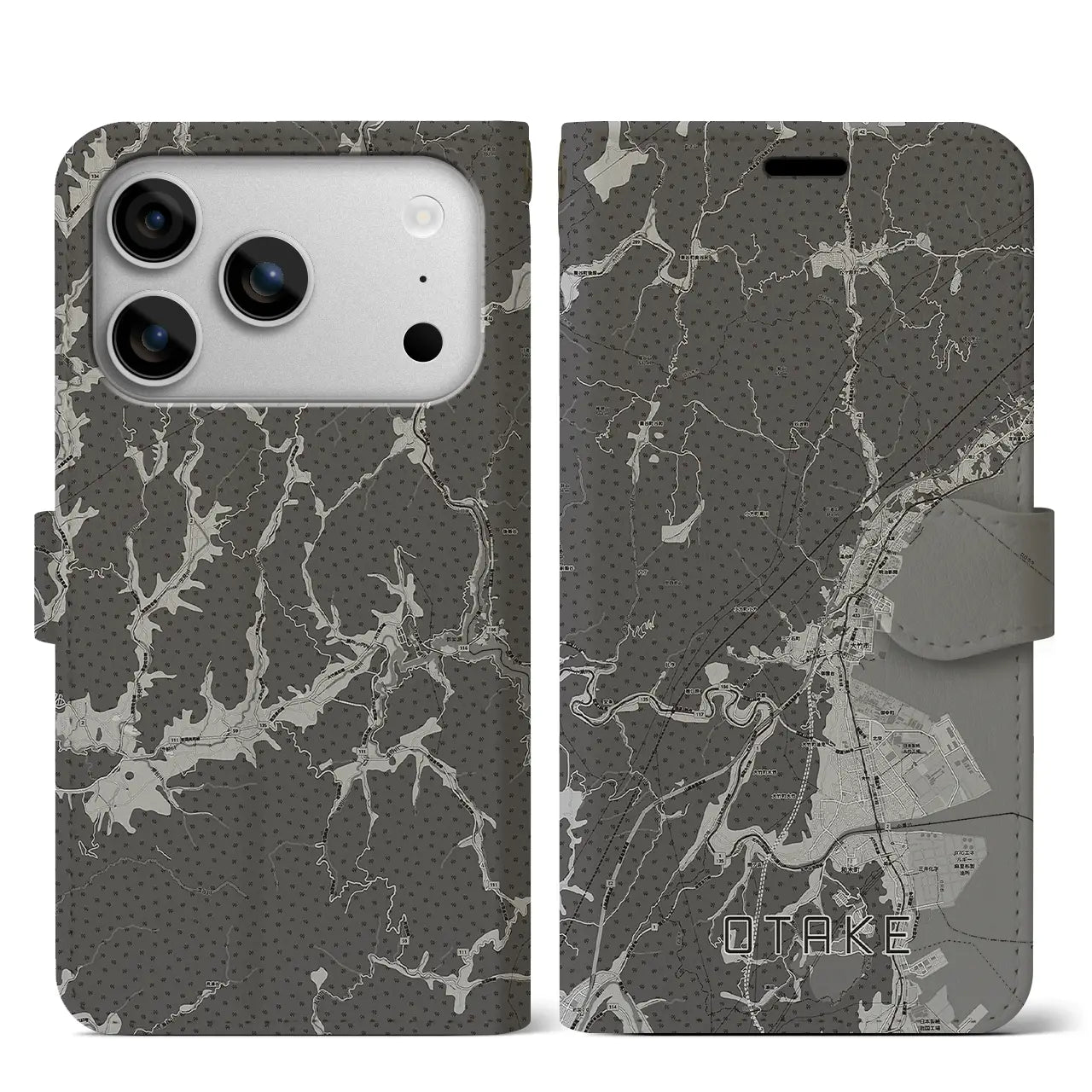 【大竹（広島県）】地図柄iPhoneケース（手帳タイプ）