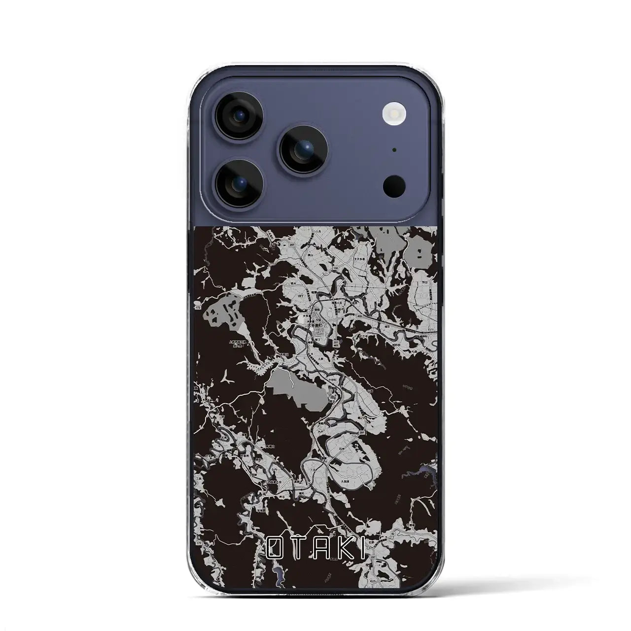【大多喜（千葉県）】地図柄iPhoneケース（クリアタイプ）モノトーン・iPhone 17 Pro Max 用