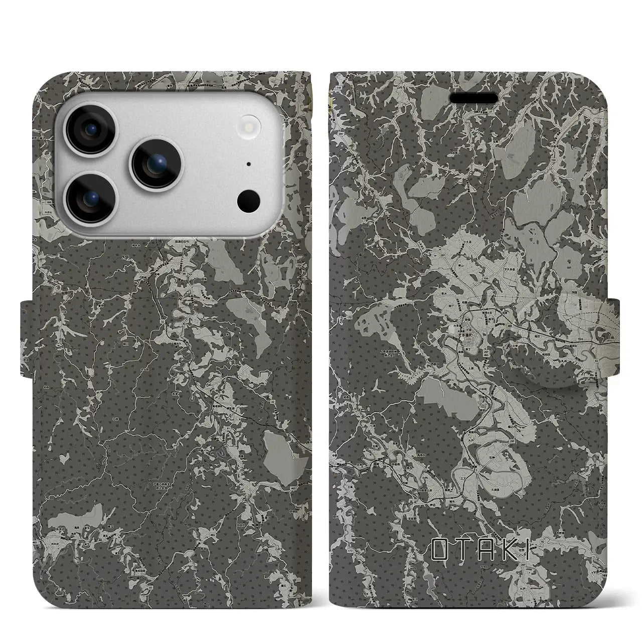 【大多喜（千葉県）】地図柄iPhoneケース（手帳タイプ）