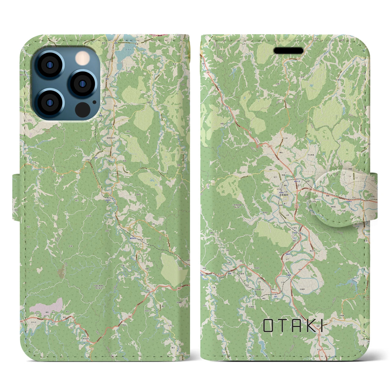 【大多喜（千葉県）】地図柄iPhoneケース（手帳タイプ）