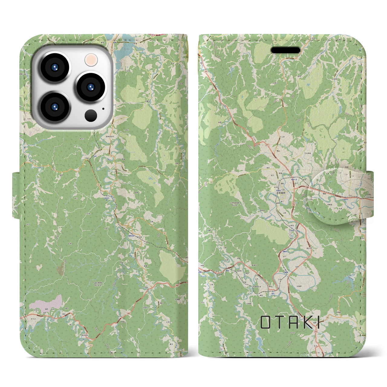 【大多喜（千葉県）】地図柄iPhoneケース（手帳タイプ）