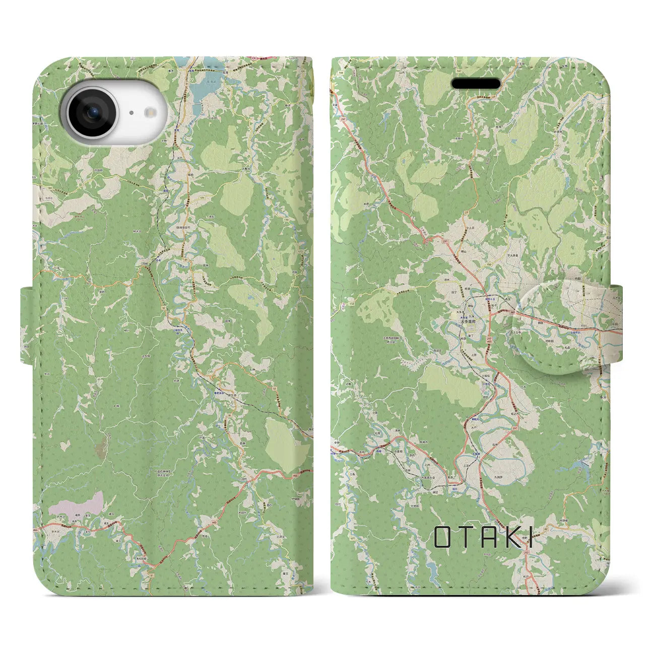 【大多喜（千葉県）】地図柄iPhoneケース（手帳タイプ）