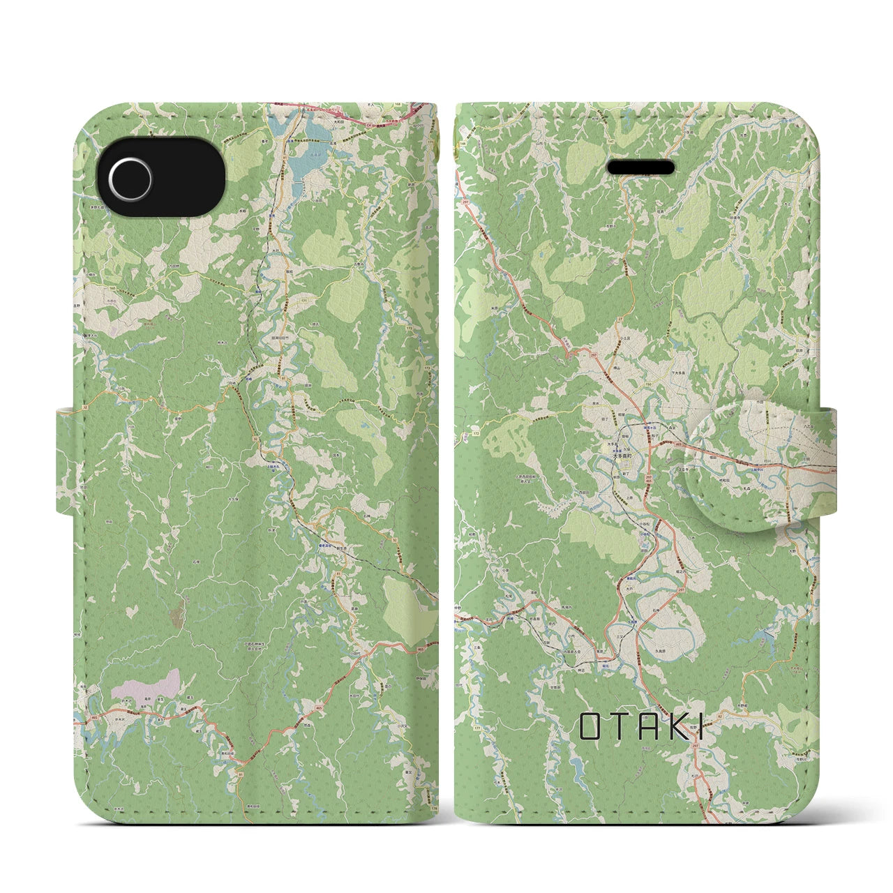 【大多喜（千葉県）】地図柄iPhoneケース（手帳タイプ）