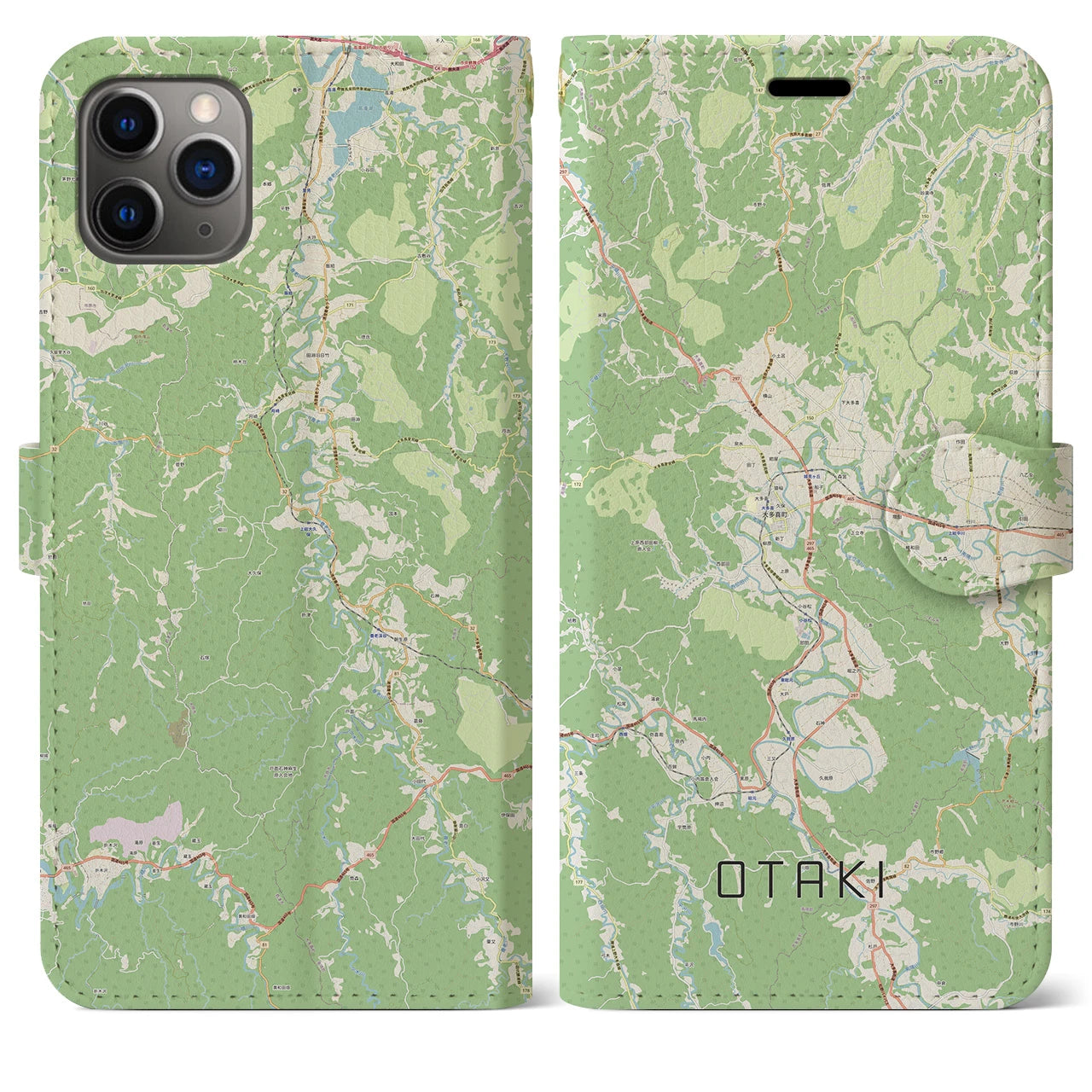 【大多喜（千葉県）】地図柄iPhoneケース（手帳タイプ）