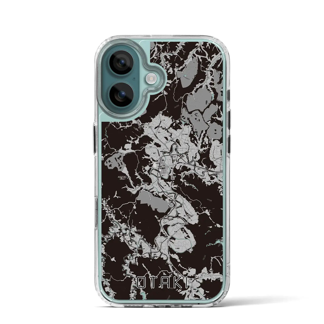 【大多喜(千葉県)】地図柄iPhoneケース(MagSafeタイプ)モノトーン・iPhone 16 Pro 用