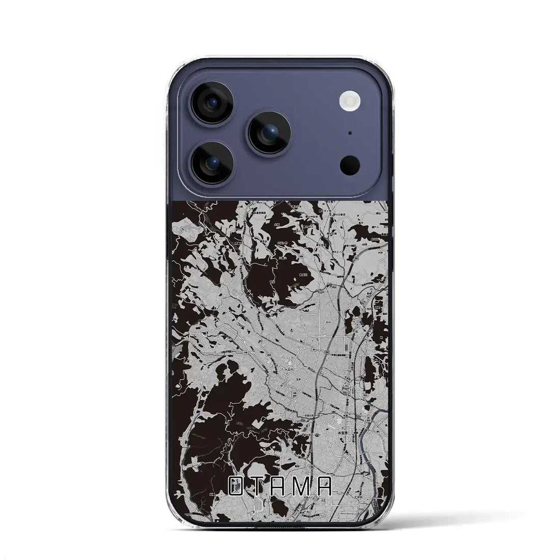 【大玉(福島県)】地図柄iPhoneケース(クリアタイプ)モノトーン・iPhone 17 Pro Max 用