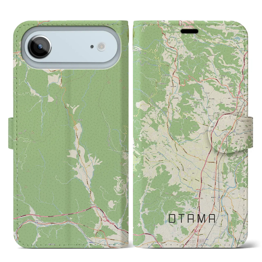 【大玉（福島県）】地図柄iPhoneケース（手帳タイプ）ナチュラル・iPhone 17 Pro Max 用
