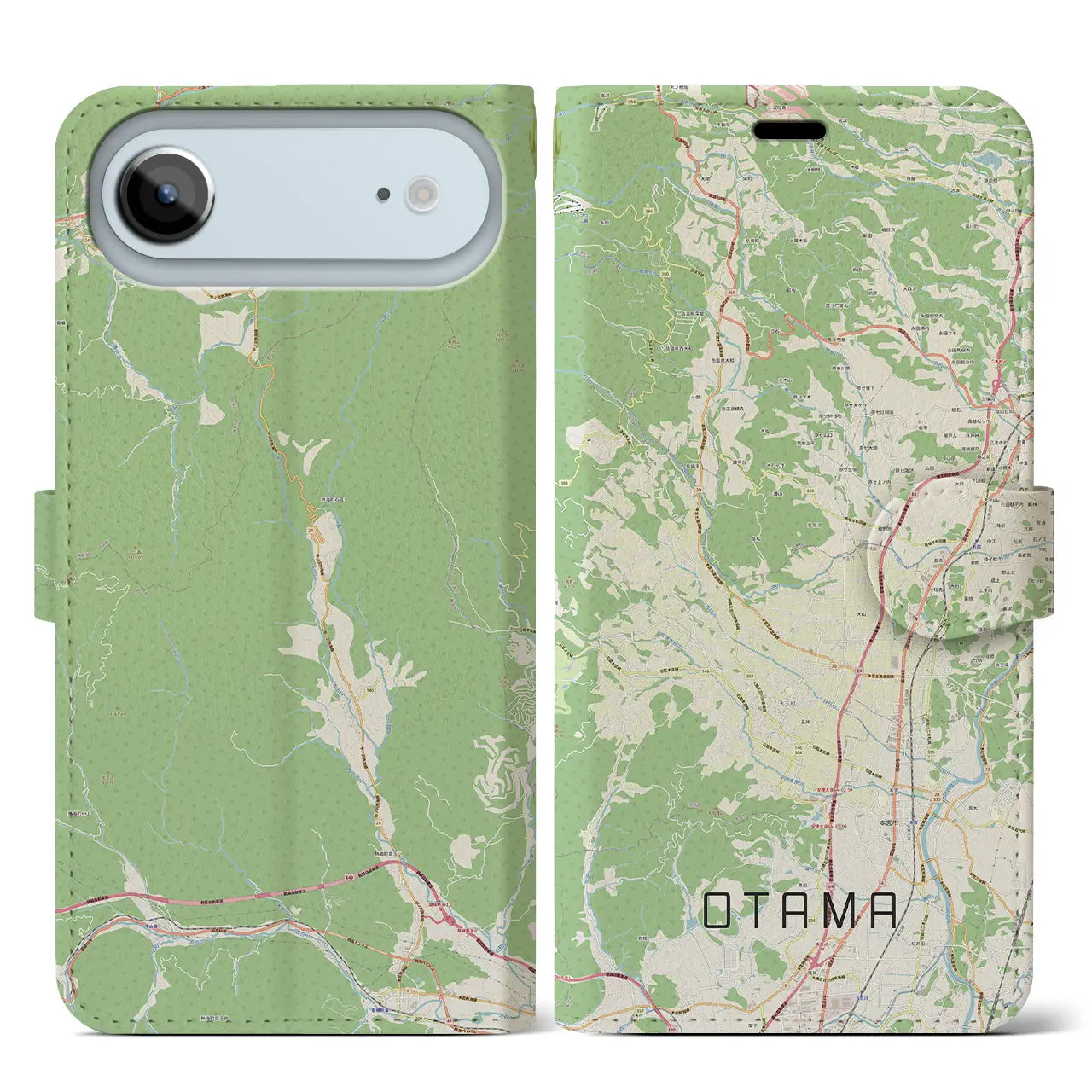 【大玉（福島県）】地図柄iPhoneケース（手帳タイプ）