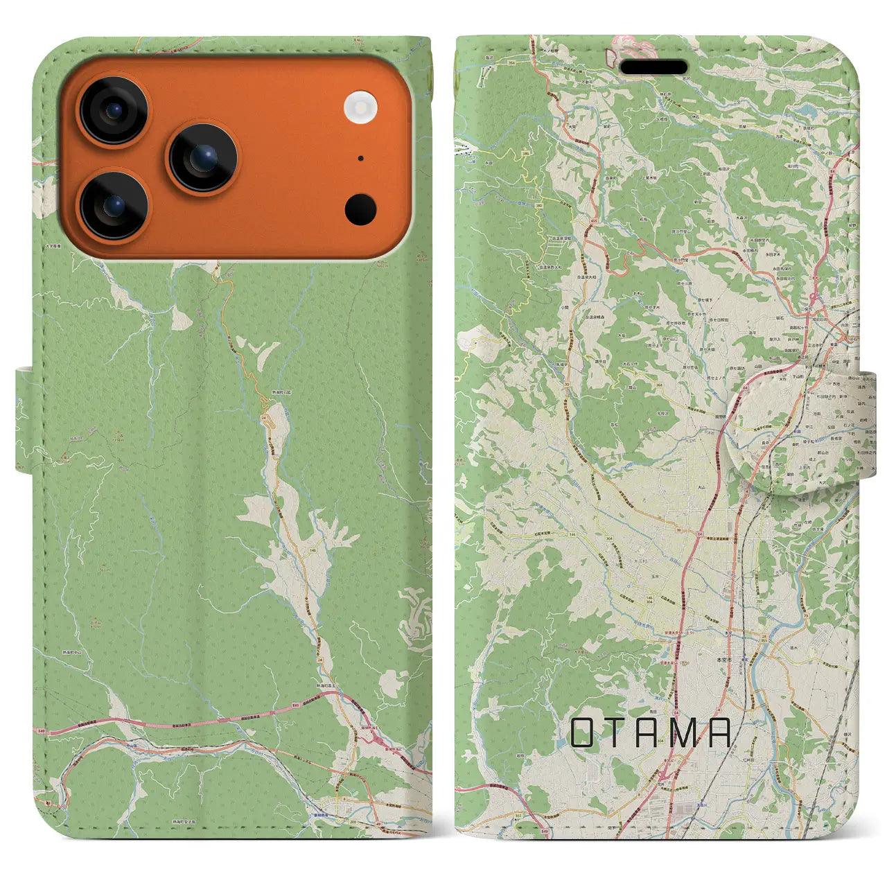 【大玉（福島県）】地図柄iPhoneケース（手帳タイプ）