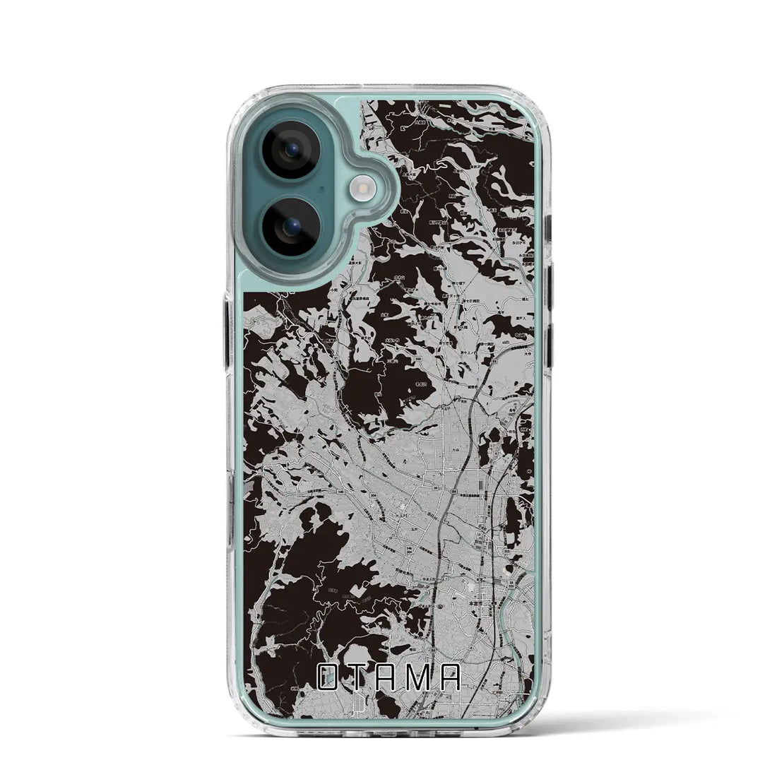 【大玉(福島県)】地図柄iPhoneケース(MagSafeタイプ)モノトーン・iPhone 16 Pro 用