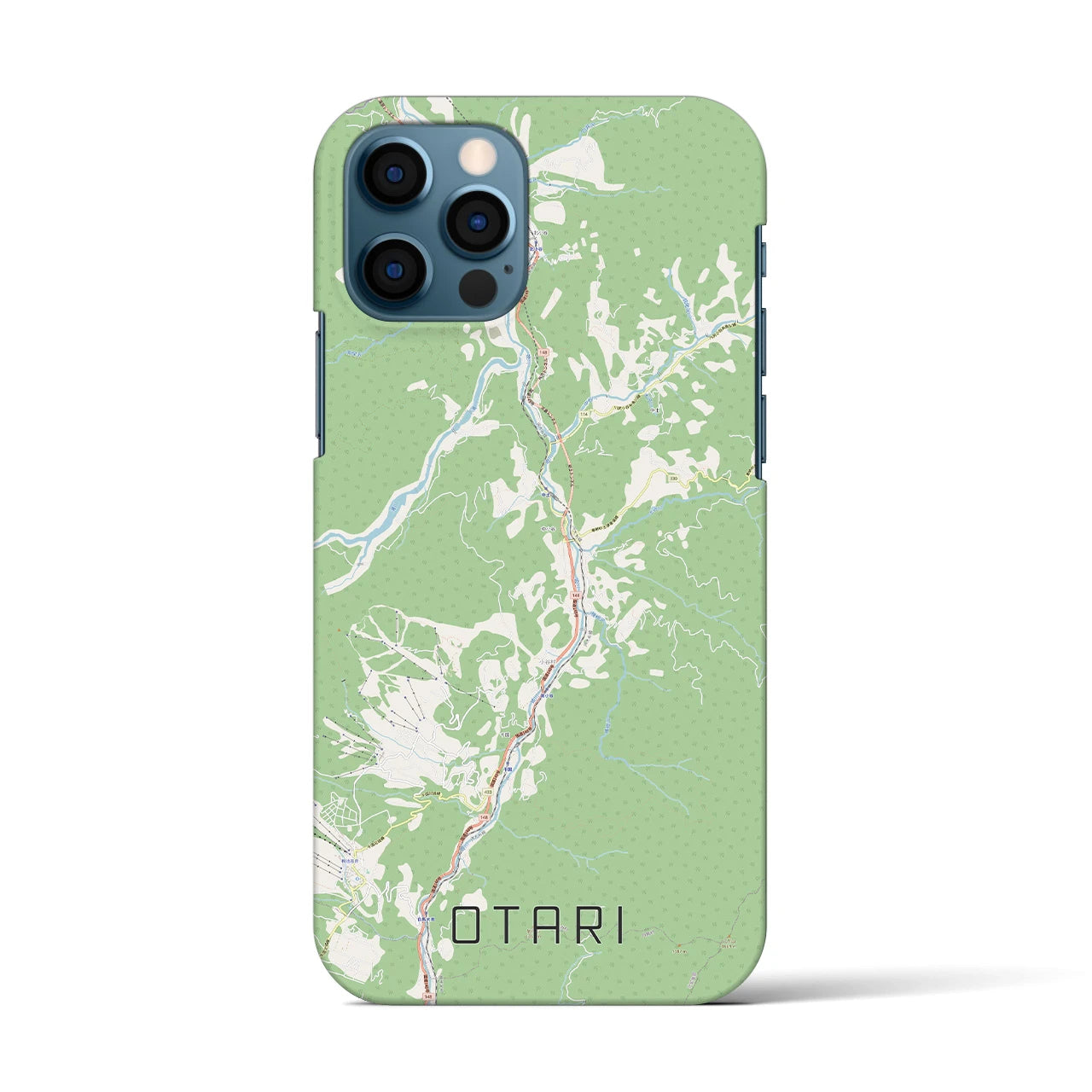 【小谷（長野県）】地図柄iPhoneケース（バックカバータイプ）