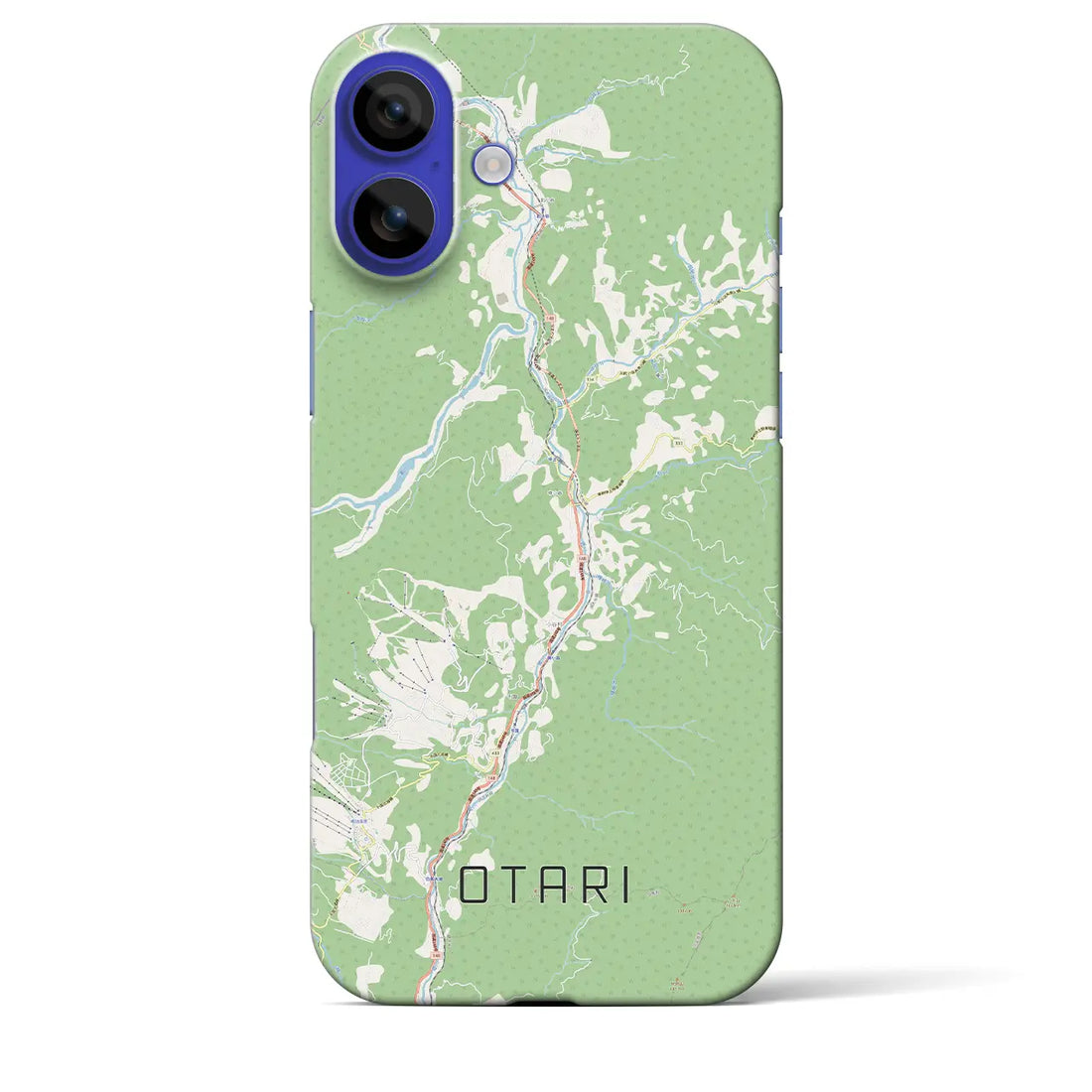 【小谷(長野県)】地図柄iPhoneケース(バックカバータイプ)ナチュラル・iPhone 16 Pro Max 用