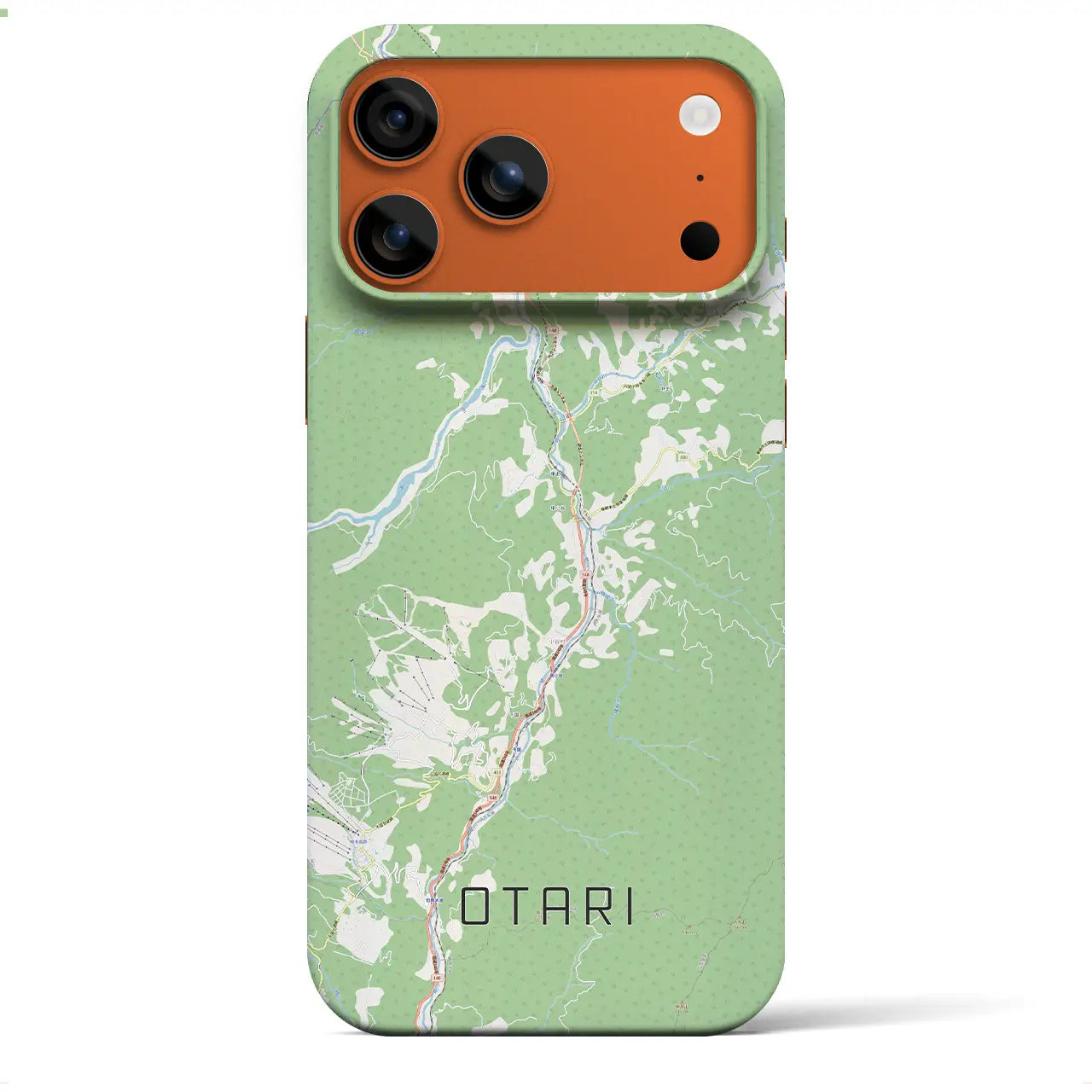 【小谷（長野県）】地図柄iPhoneケース（バックカバータイプ）