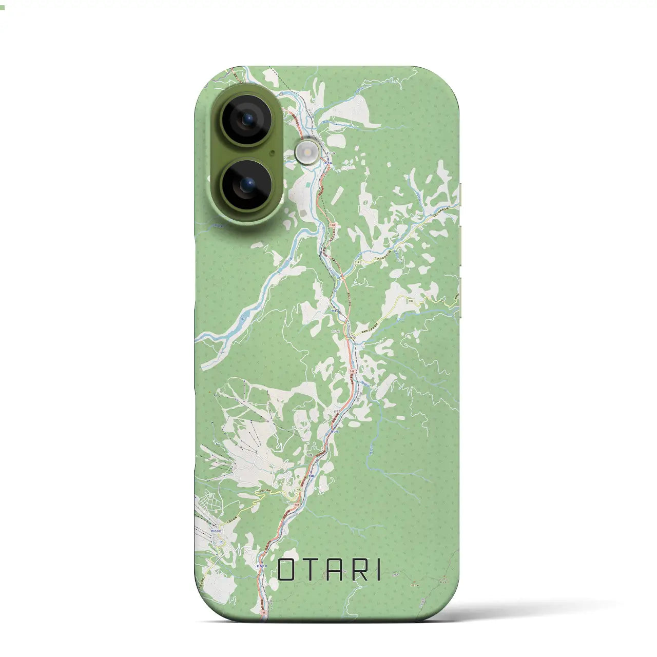 【小谷（長野県）】地図柄iPhoneケース（バックカバータイプ）ナチュラル・iPhone 17 Pro Max 用