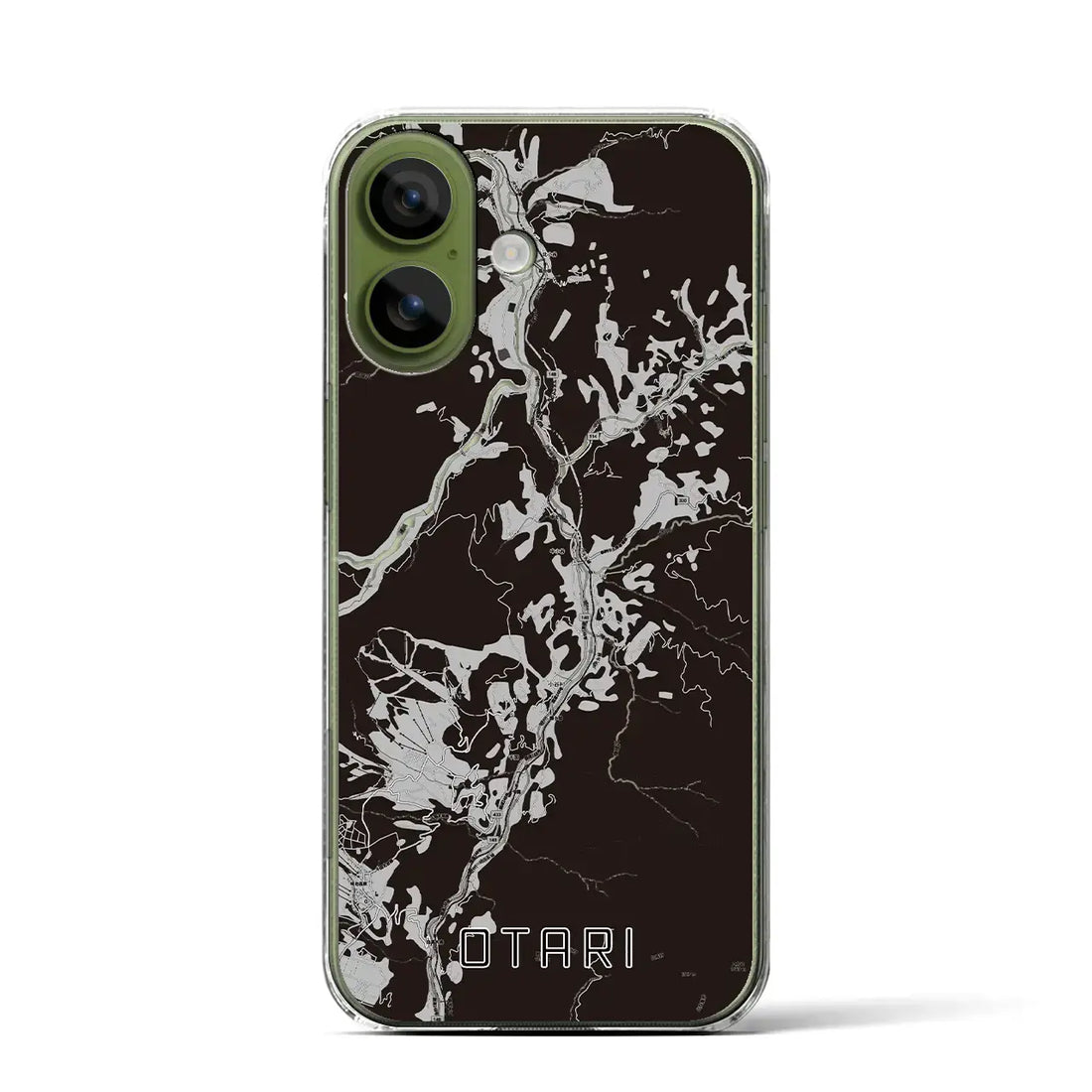 【小谷(長野県)】地図柄iPhoneケース(クリアタイプ)モノトーン・iPhone 17 Pro Max 用