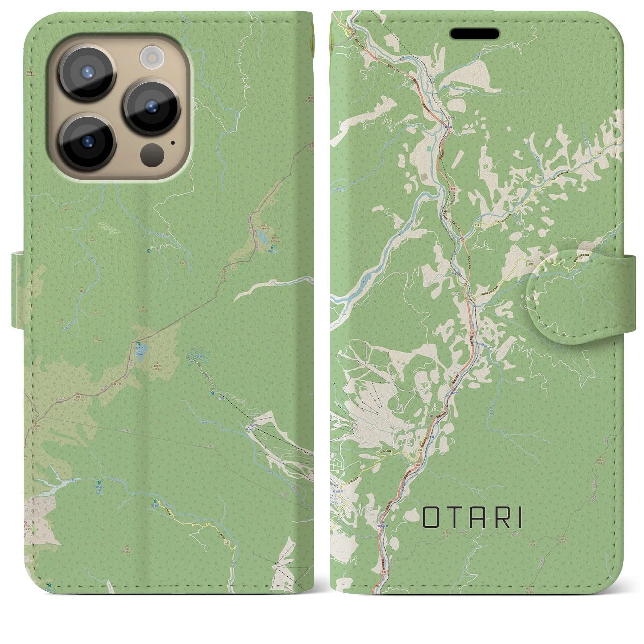 【小谷（長野県）】地図柄iPhoneケース（手帳タイプ）