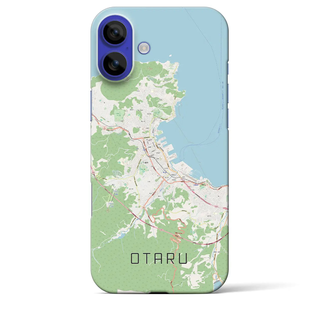 【小樽（北海道）】地図柄iPhoneケース（バックカバータイプ）ナチュラル・iPhone 16 Pro Max 用