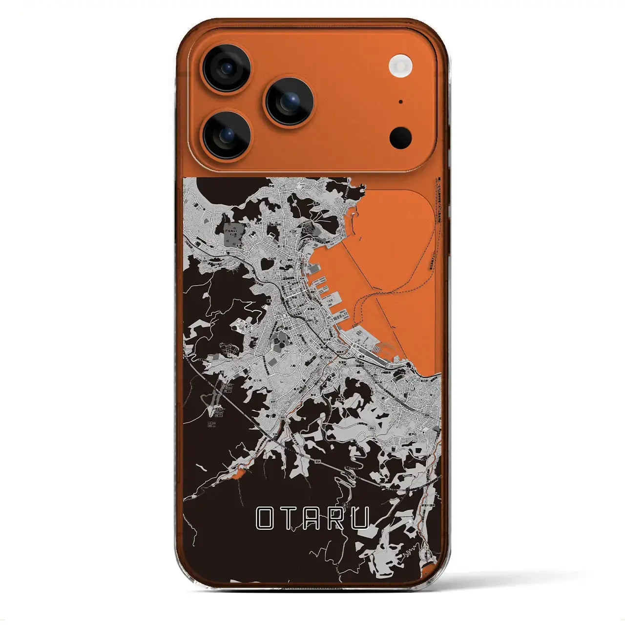 【小樽（北海道）】地図柄iPhoneケース（クリアタイプ）モノトーン・iPhone 17 Pro Max 用