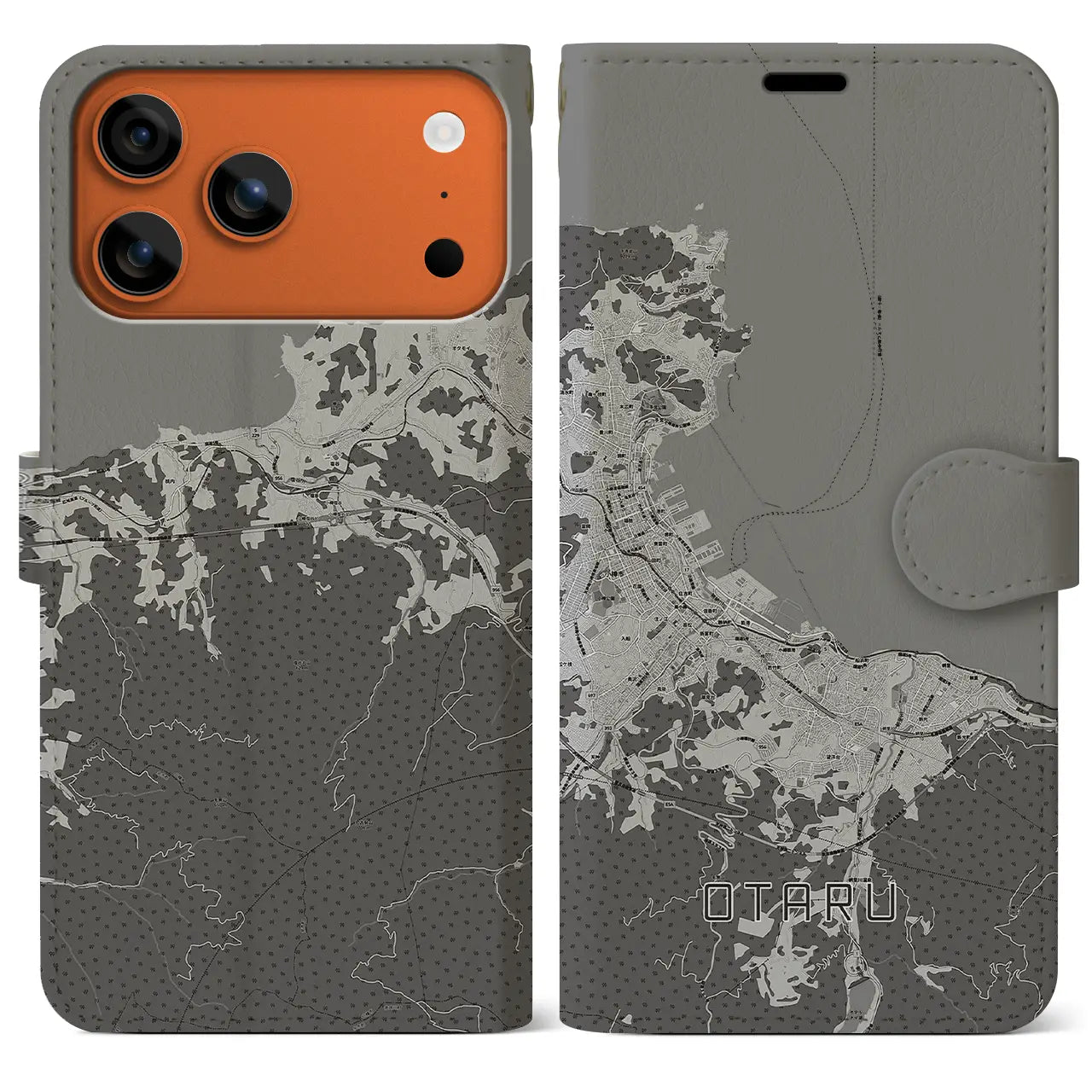 【小樽（北海道）】地図柄iPhoneケース（手帳タイプ）