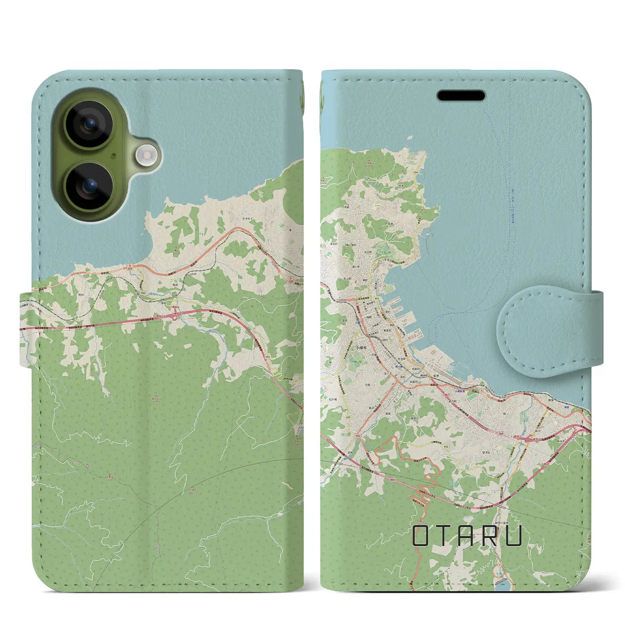 【小樽（北海道）】地図柄iPhoneケース（手帳タイプ）