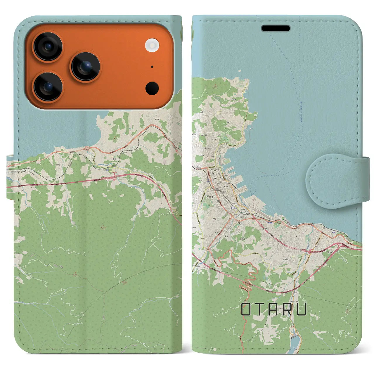 【小樽（北海道）】地図柄iPhoneケース（手帳タイプ）