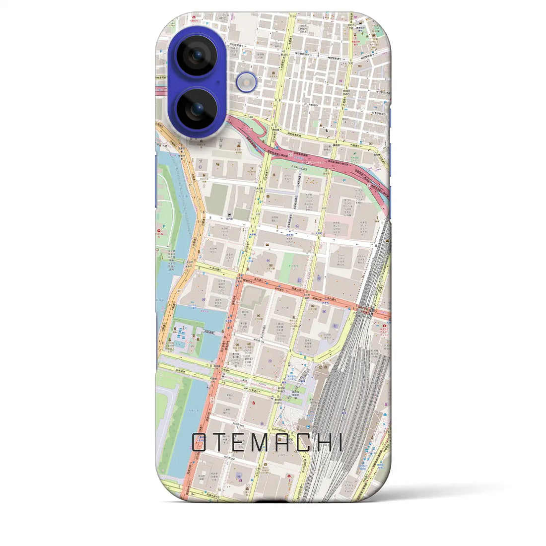 【大手町(東京都)】地図柄iPhoneケース(バックカバータイプ)ナチュラル・iPhone 16 Pro Max 用