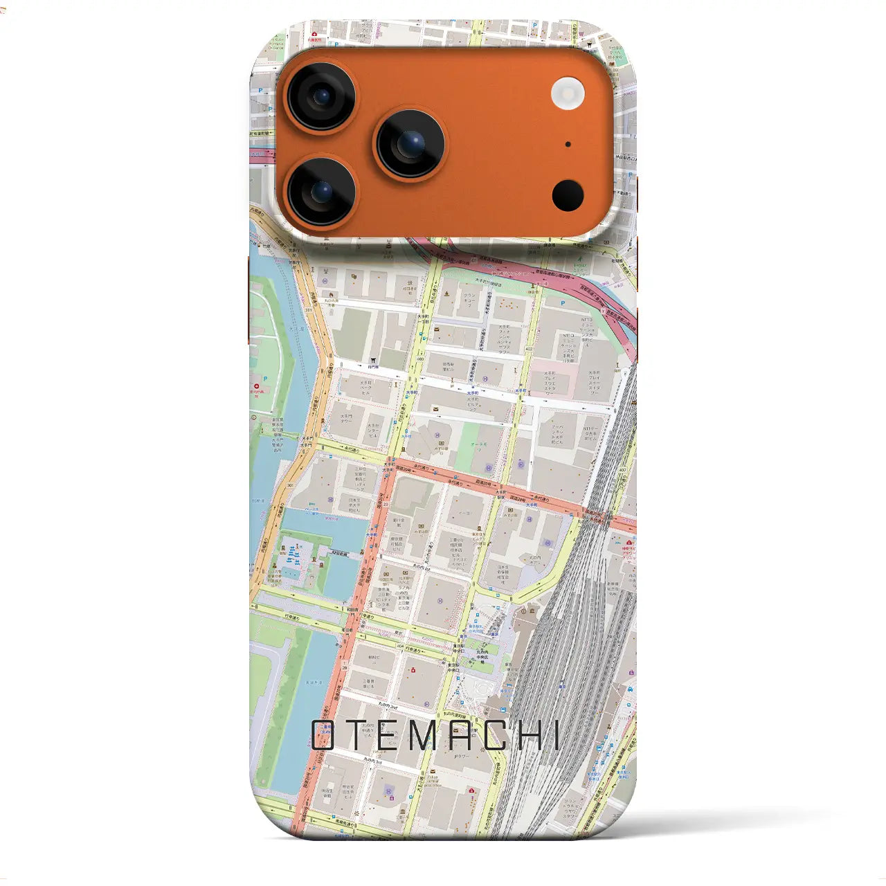 【大手町（東京都）】地図柄iPhoneケース（バックカバータイプ）ブラック・iPhone 17 Pro Max 用