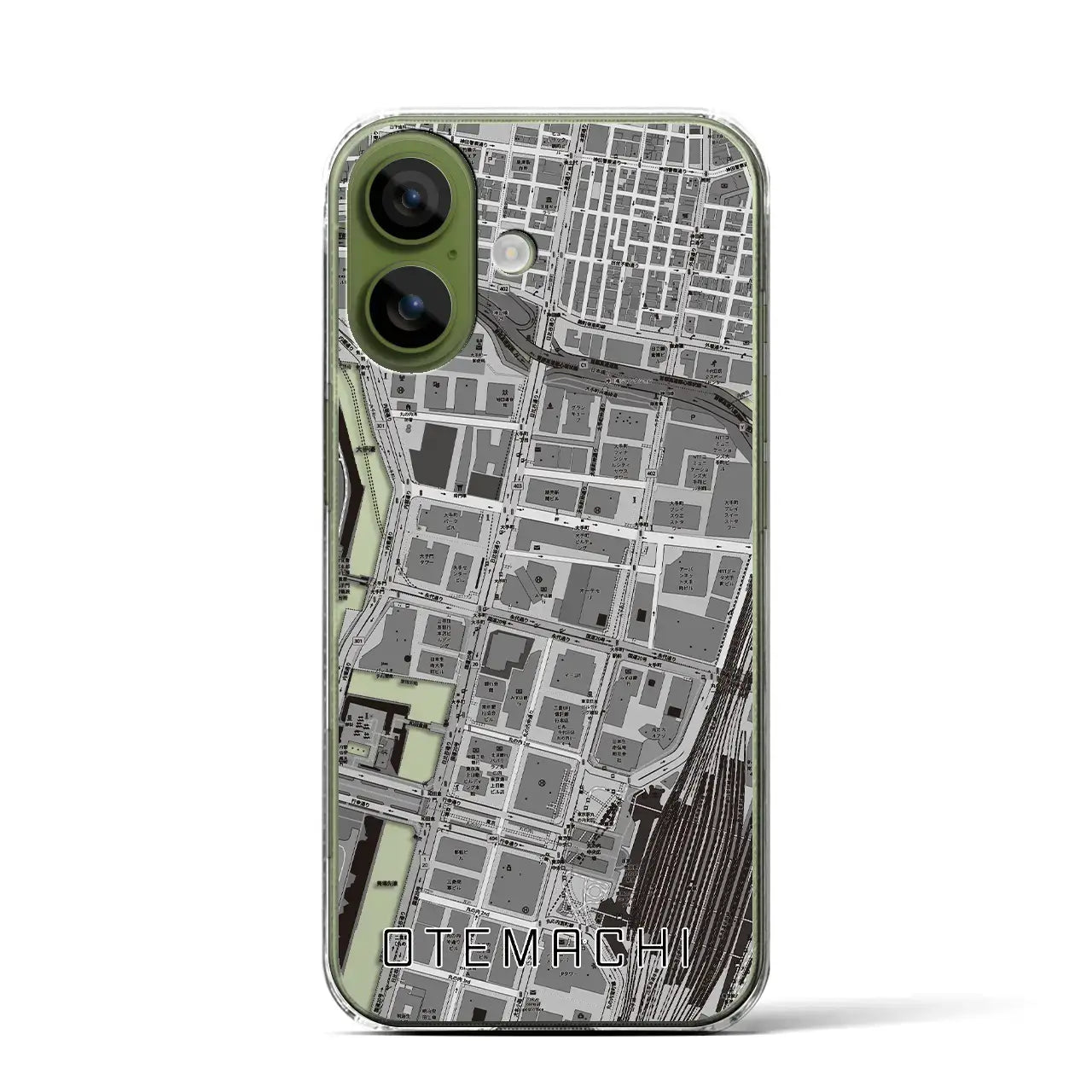 【大手町（東京都）】地図柄iPhoneケース（クリアタイプ）