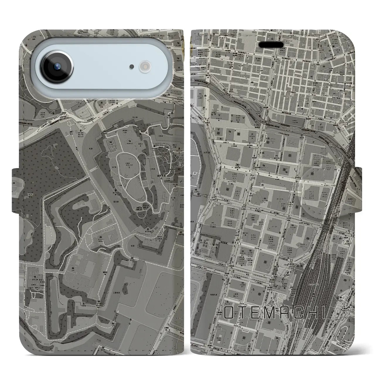 【大手町（東京都）】地図柄iPhoneケース（手帳タイプ）