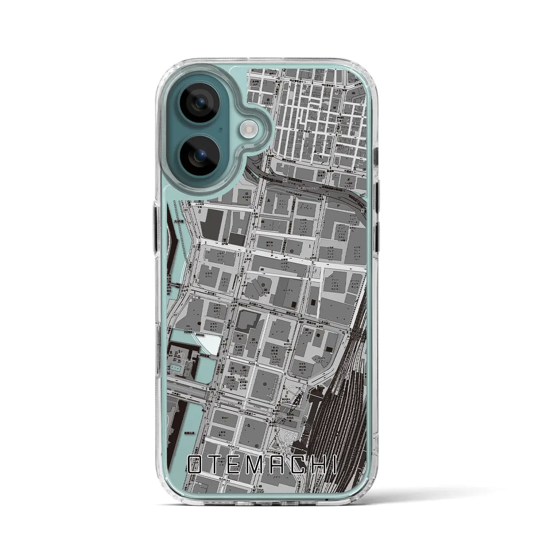 【大手町(東京都)】地図柄iPhoneケース(MagSafeタイプ)モノトーン・iPhone 16 Pro 用