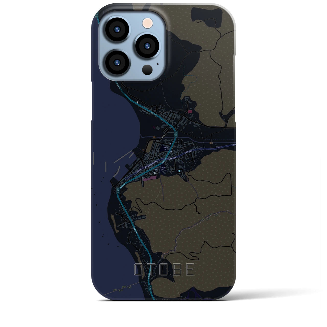 【乙部（北海道）】地図柄iPhoneケース（バックカバータイプ）