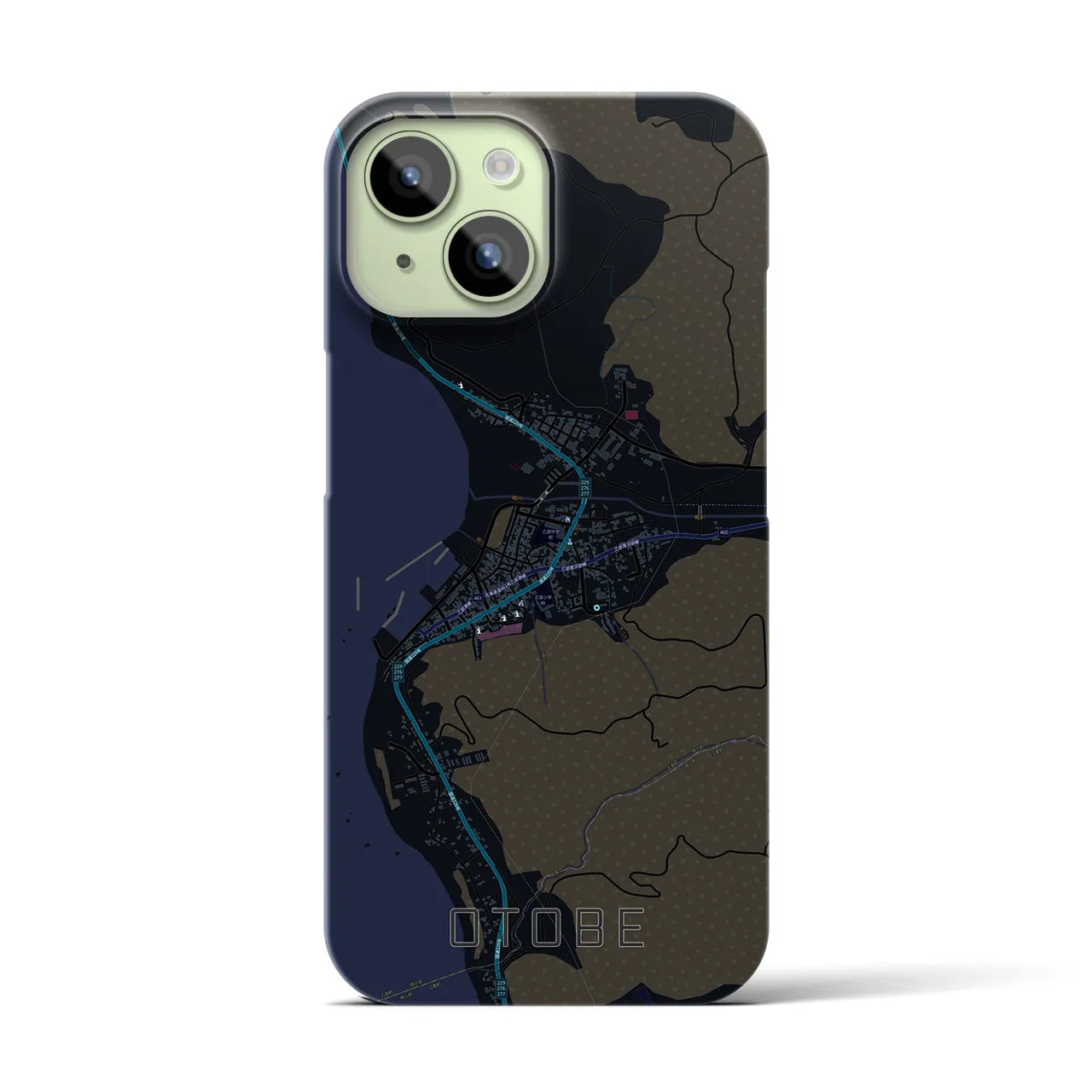 【乙部（北海道）】地図柄iPhoneケース（バックカバータイプ）