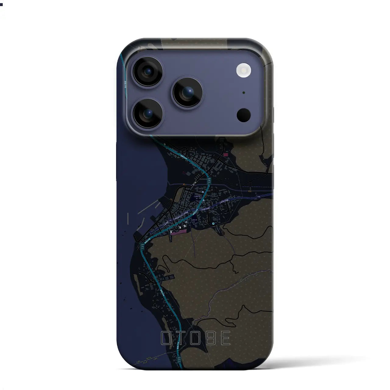 【乙部（北海道）】地図柄iPhoneケース（バックカバータイプ）