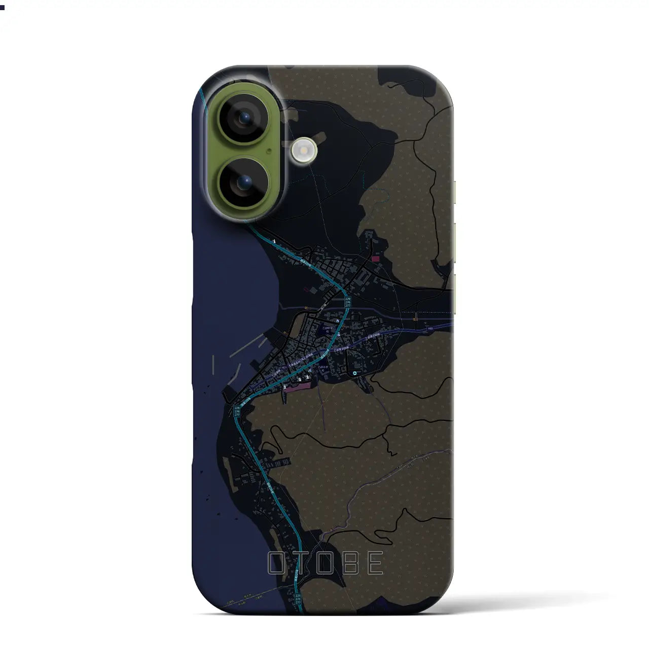 【乙部（北海道）】地図柄iPhoneケース（バックカバータイプ）