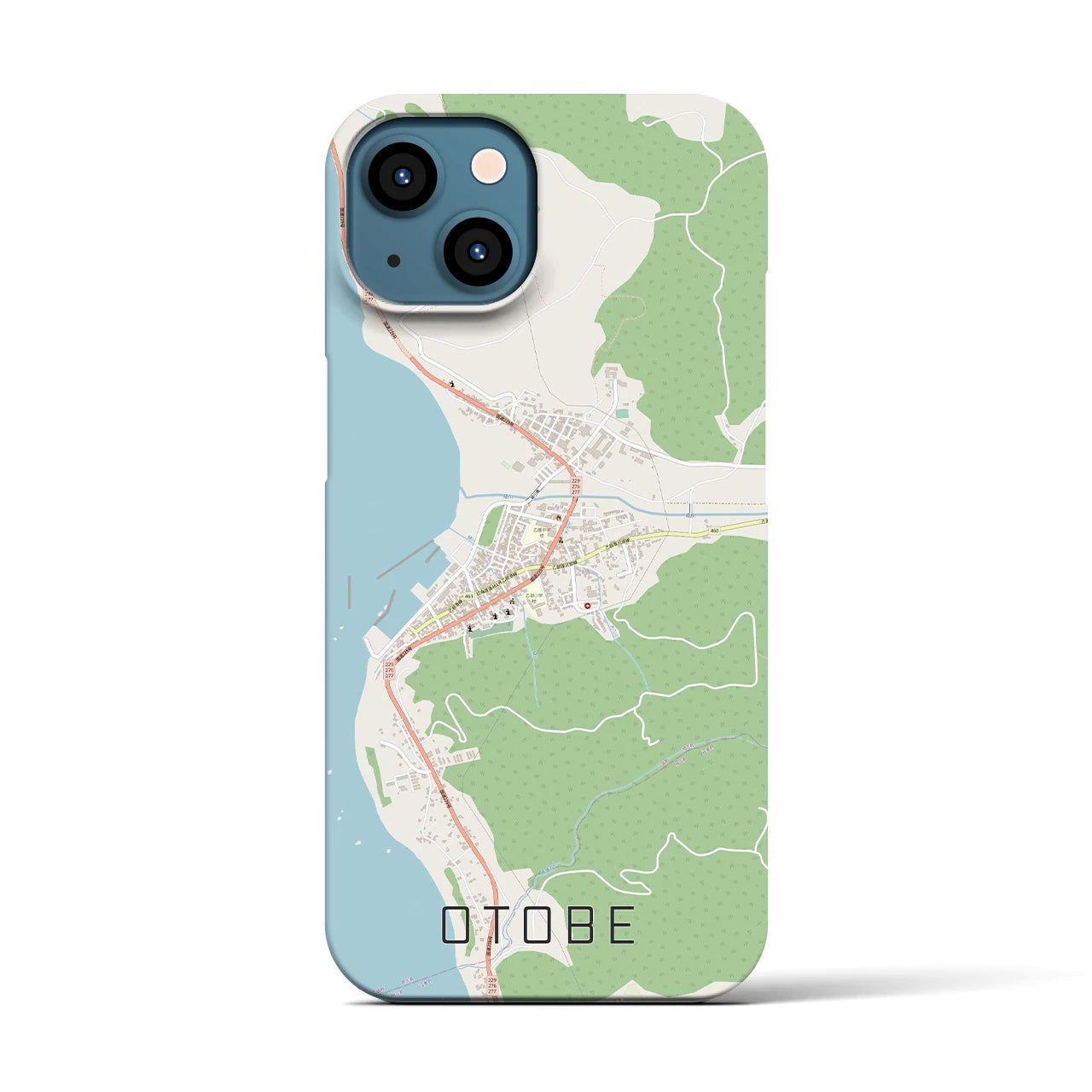【乙部（北海道）】地図柄iPhoneケース（バックカバータイプ）